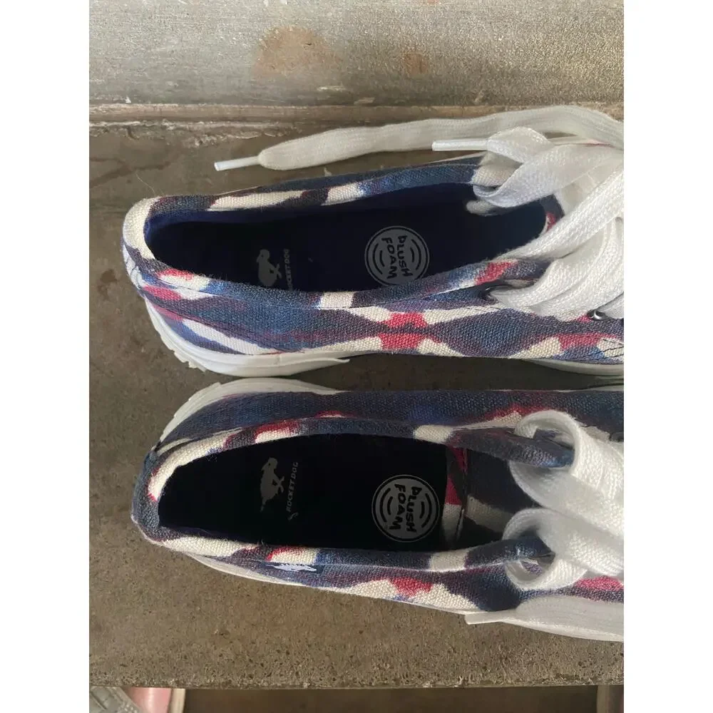 Rocket Dog red/white/blue tie dye canvas sneakers - Picture 7 of 8